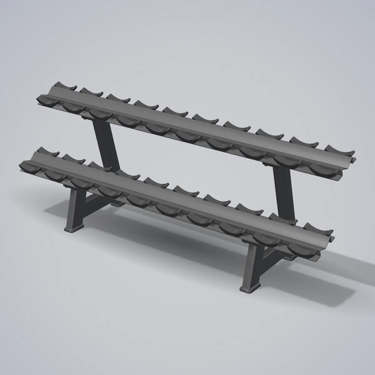 10 Pairs Dumbbell Rack A3077 — 3D visualization