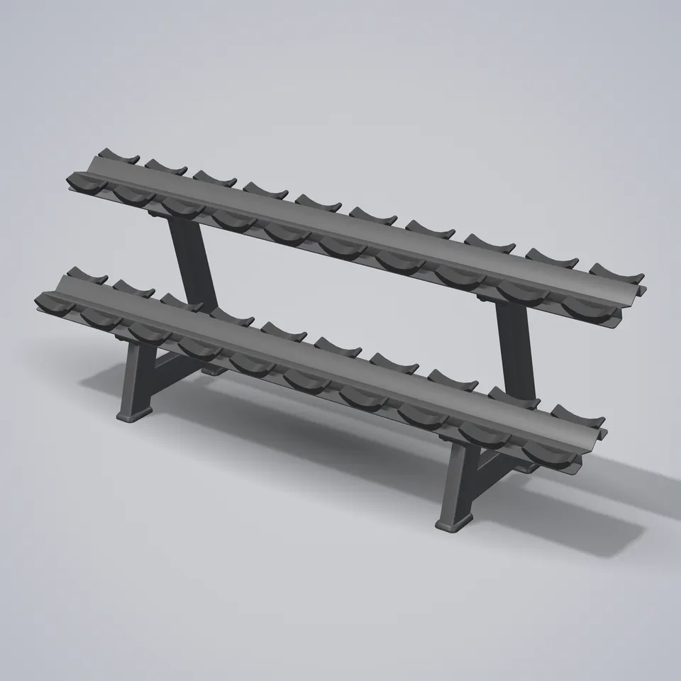 10 Pairs Dumbbell Rack A3077 — 3D visualization